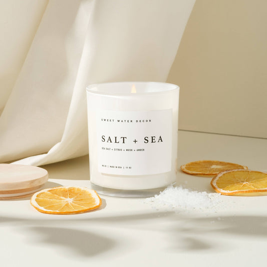 Candle Soy - Salt and Sea 11 oz - Home Decor & Gifts