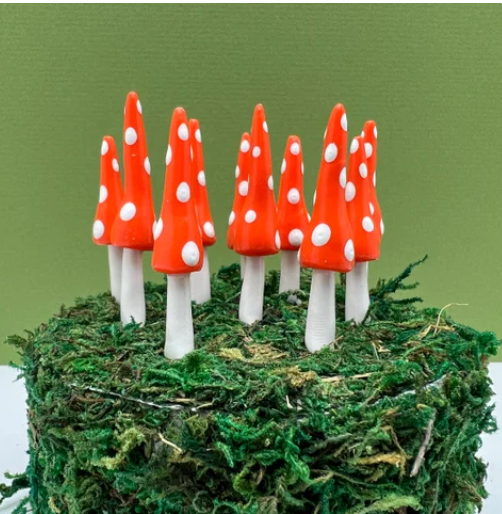Fairy Garden Mushroom Plant Pick - Gnome Style