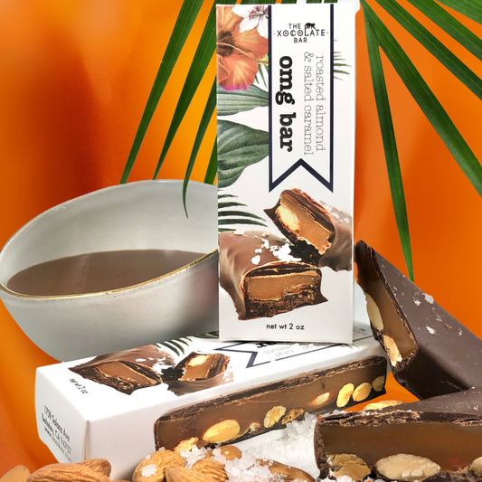 Chocolate OMG Bar - Organic fair trade dark chocolate, caramel, almond
