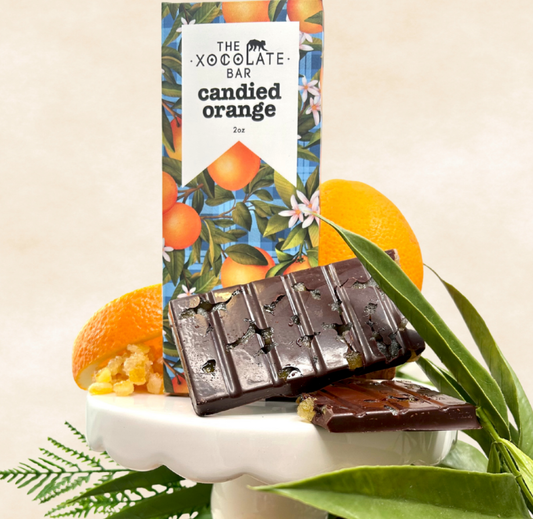 Chocolate - Candied Orange Bar -Organic Fair Trade Vegan Dark