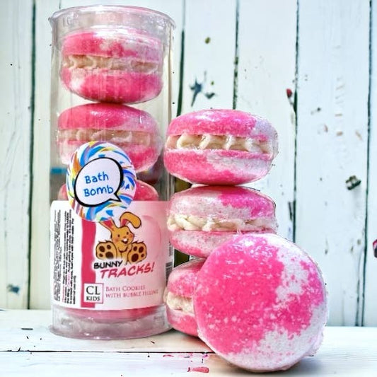 Bath Cookies - Bunny Tracks Pink & White