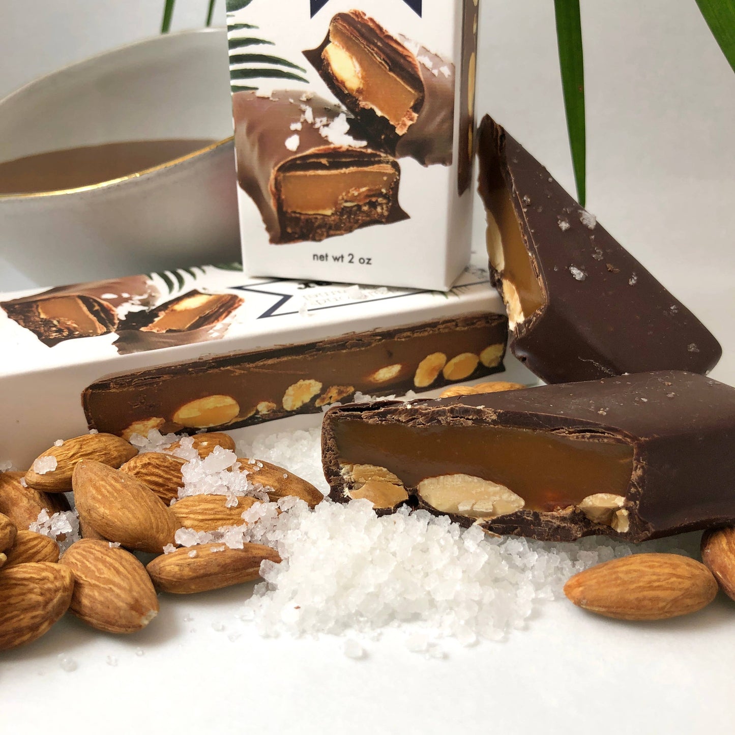 Chocolate OMG Bar - Organic fair trade dark chocolate, caramel, almond