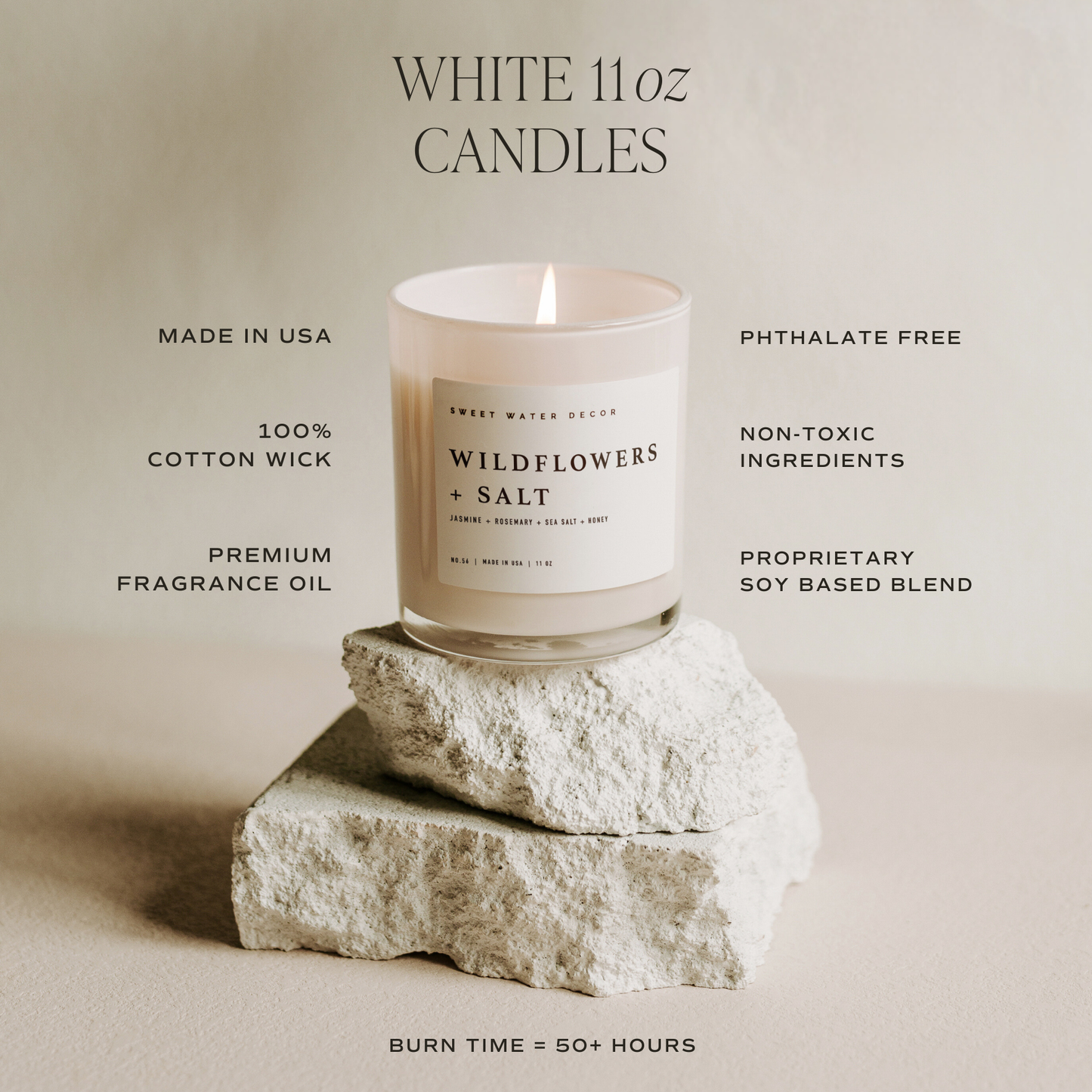 Candle Soy - Salt and Sea 11 oz - Home Decor & Gifts