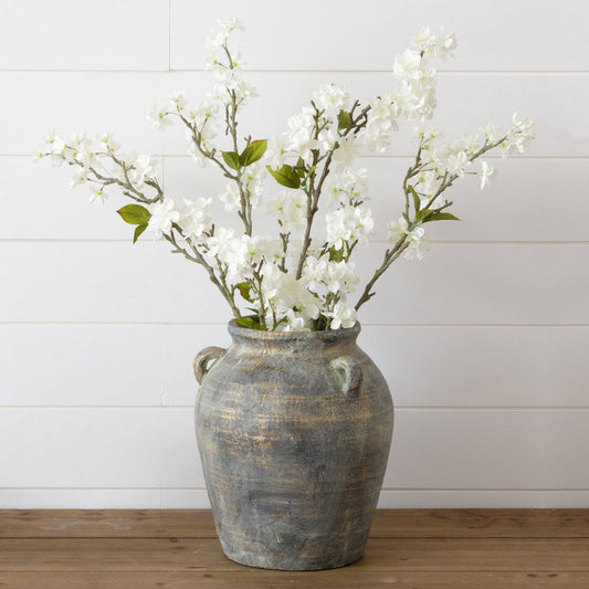 Planter - Terracotta Vase Distressed Black