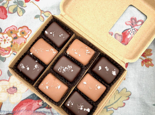 9 Piece Milk & Dark Chocolate Covered Salted Caramels, Mixed