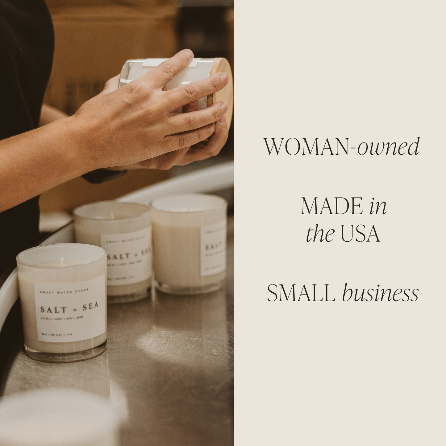 Candle Soy - Salt and Sea 11 oz - Home Decor & Gifts