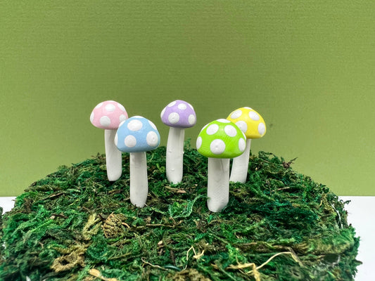 Fairy Garden Mushroom Plant Pick - Ball Style - Pastel