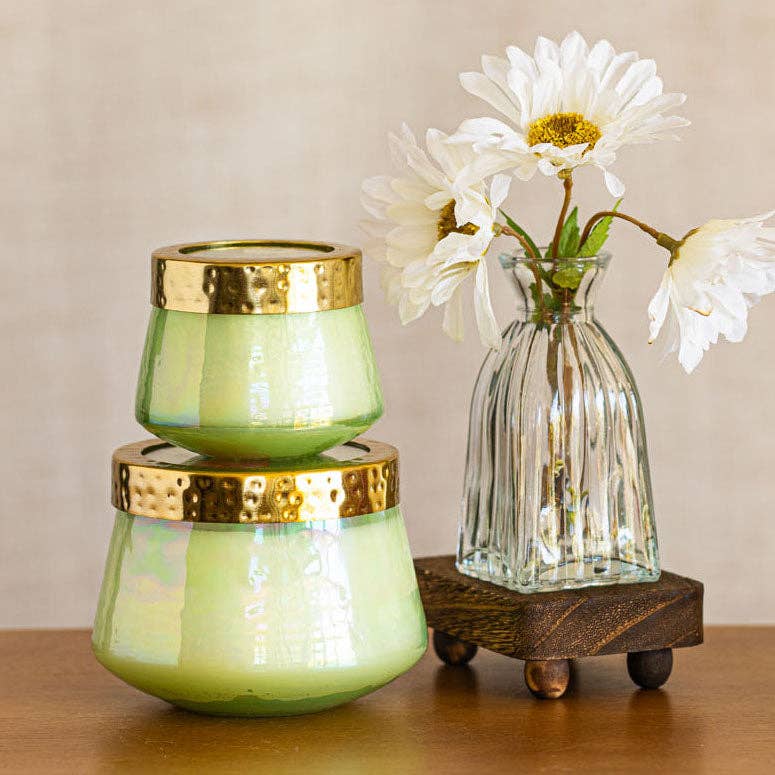 Petite Watercolor Pressed Floral Candle - Tomato Vine