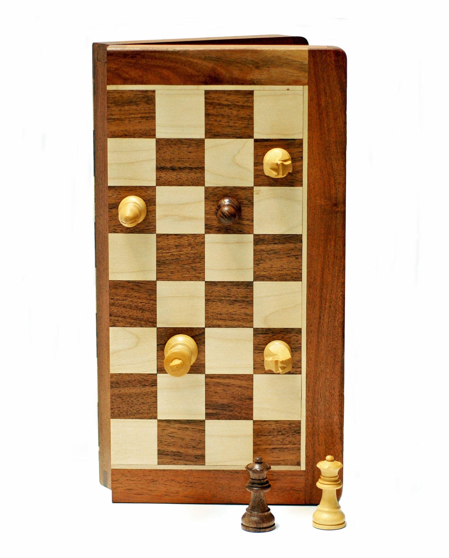 Travel Magnetic Wood Folding Chess Set, 12 inches