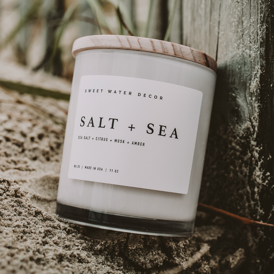 Candle Soy - Salt and Sea 11 oz - Home Decor & Gifts