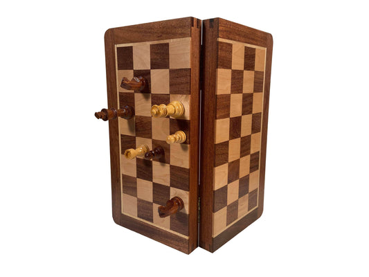 Travel Magnetic Wood Folding Chess Set, 12 inches