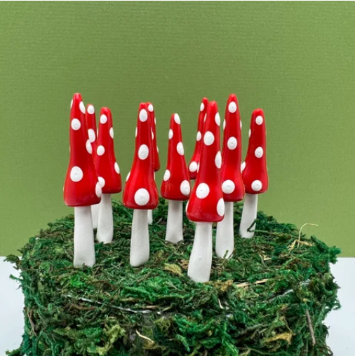 Fairy Garden Mushroom Plant Pick - Gnome Style