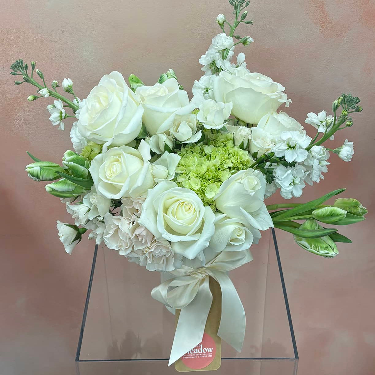 Arrangement - Ivory & Organic Greens