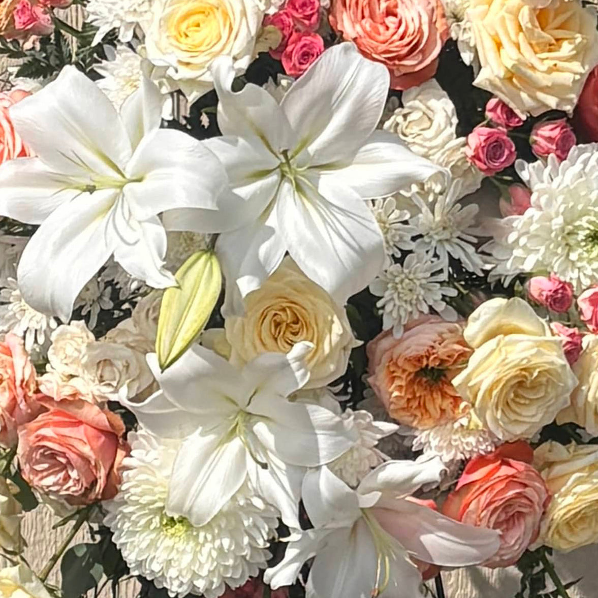 Sympathy Standing Spray - Warm Sunset