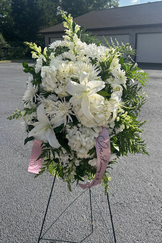 Sympathy Standing Spray - Ivory Cloud